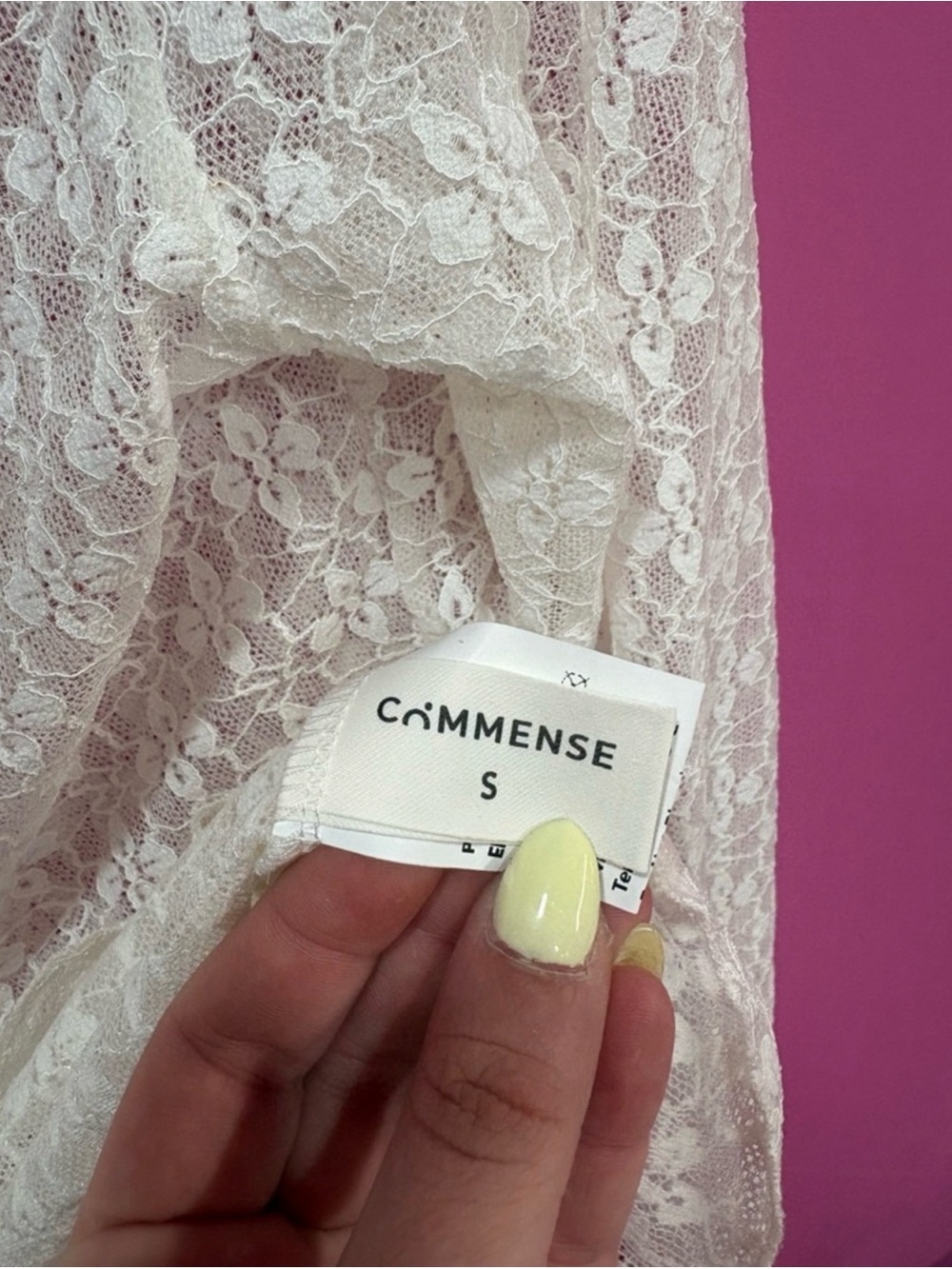 Commense White Lace Tie-Front Long Sleeve Top - Picture 3 of 3